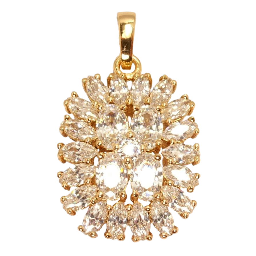 Кулон Xuping Позолота 18 К Флористичний візерунок з інкрустацією кристалами фото №1 Кулон Xuping Позолота 18 К Флористичний візерунок з інкрустацією кристалами фото №1