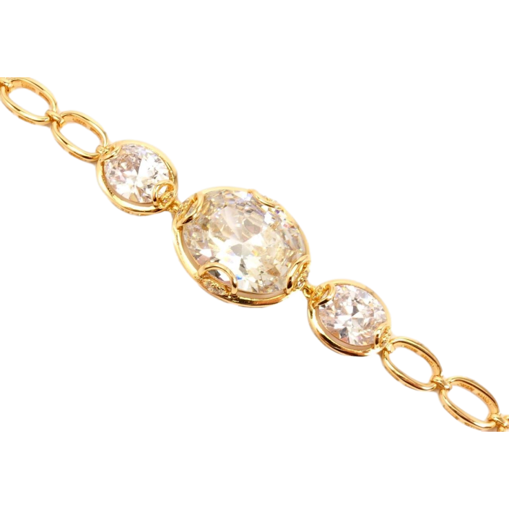 Браслет Xuping Позолота 18K Три великі овальні кристали довжина з дод. замком 18см; 20см х 7-18мм фото №8