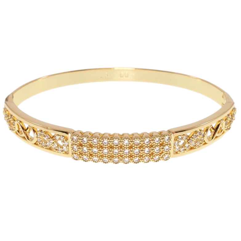 Браслет Xuping Позолота 18K Орнамент бесконечность с вставкой из циркония ø 6см фото №1