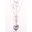 Кулон Xuping цвет Родий с кр-ми Swarovski на ц-ке Треугольники с кристальным сердечком Paradise Shinе фото №2