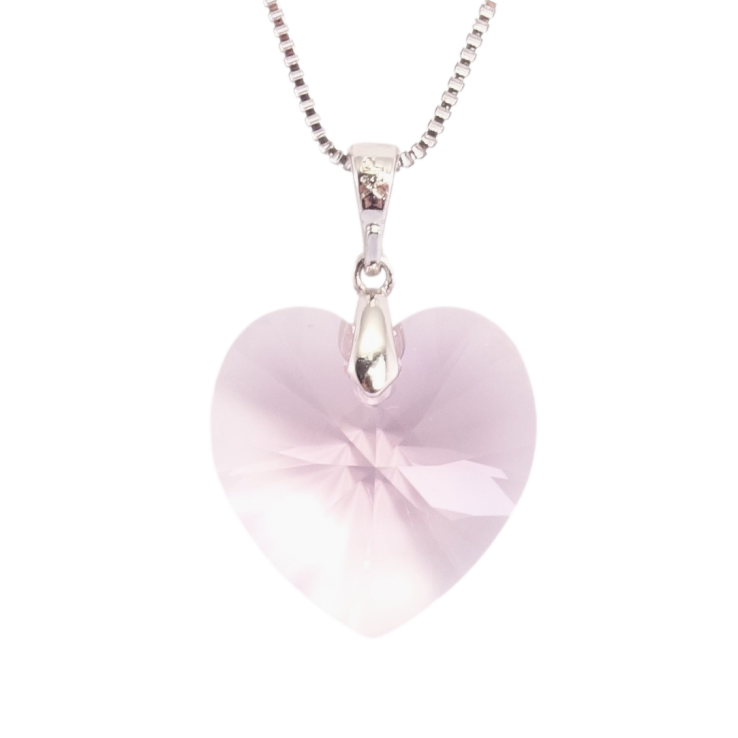 Кулон Xuping колір Родій з кр-ми Swarovski на ланцюжку Кристальне серце Powder Rose дл.40-45см х 1мм фото №18 Кулон Xuping колір Родій з кр-ми Swarovski на ланцюжку Кристальне серце Powder Rose дл.40-45см х 1мм фото №18