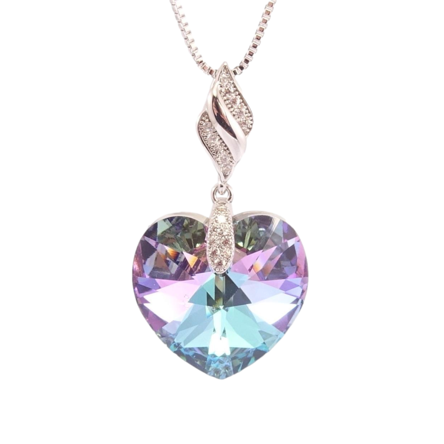 Кулон Xuping цвет Родий с кр-ми Swarovski на цепочке Кристальное сердце Paradise Shine дл.41-46см х 1мм фото №1 Кулон Xuping цвет Родий с кр-ми Swarovski на цепочке Кристальное сердце Paradise Shine дл.41-46см х 1мм фото №1