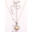 Кулон Xuping цвет Родий с кр-ми Swarovski на цепочке Кристальное сердце Topaz в обрамлении кристаллов фото №2