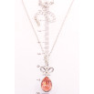Кулон Xuping цвет Родий с кр-ми Swarovski на цепочке Кристалл Hyacinth с бантиком дл.41-46см х 1мм фото №2