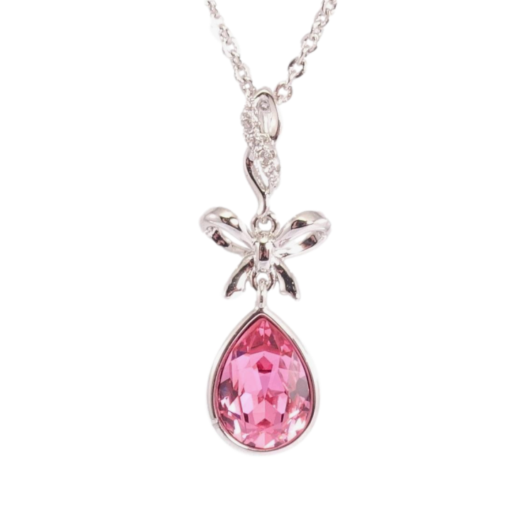 Кулон Xuping колір Родій з кр-ми Swarovski на ланцюжку Кристал Rose з бантиком дл.41-46см х 1мм фото №21 Кулон Xuping колір Родій з кр-ми Swarovski на ланцюжку Кристал Rose з бантиком дл.41-46см х 1мм фото №21
