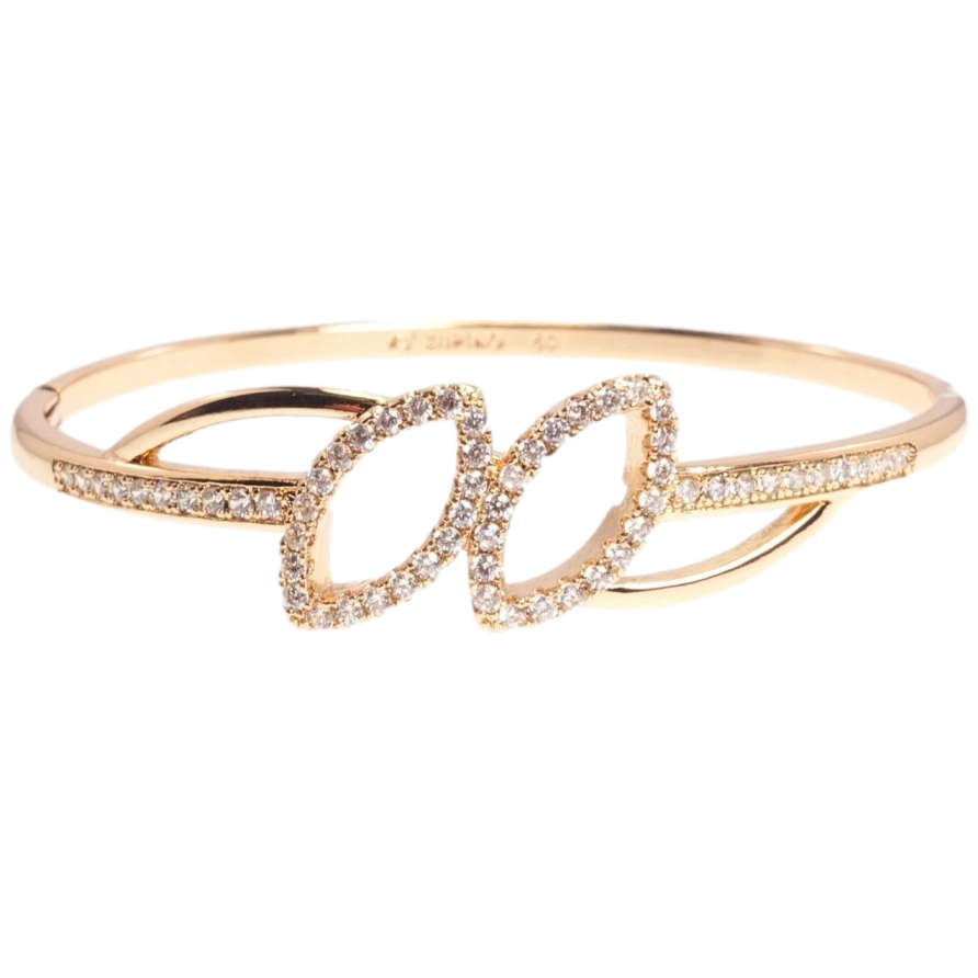 Браслет Xuping Позолота РВ Загострені овали з інкрустацією цирконієм ø 6см фото №1