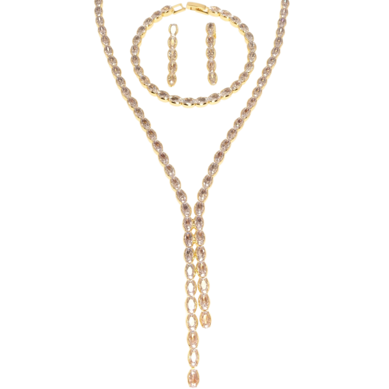 Набор Xuping Позолота 18K Серьги Колье Браслет Изящность длина колье 43см; БР-18см х 4мм фото №1