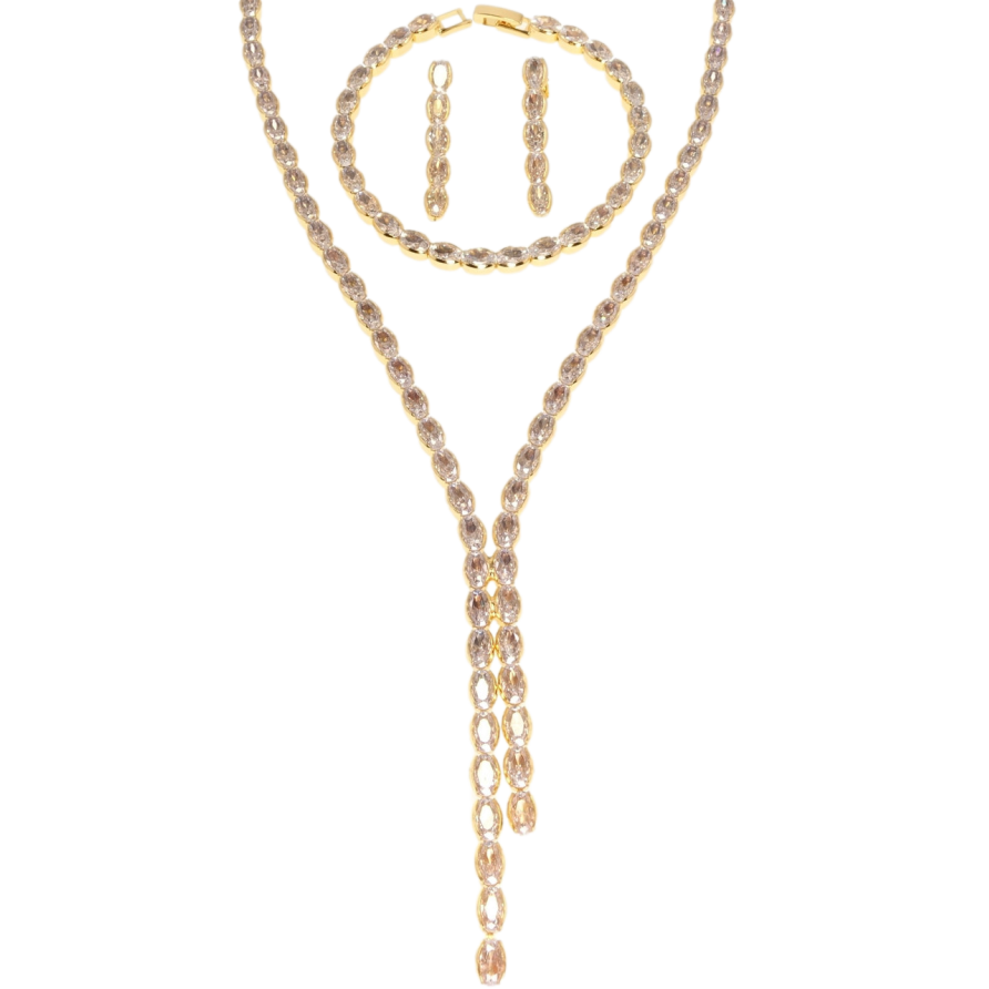 Набор Xuping Позолота 18K Серьги Колье Браслет Изящность длина колье 43см; БР-18см х 4мм фото №1