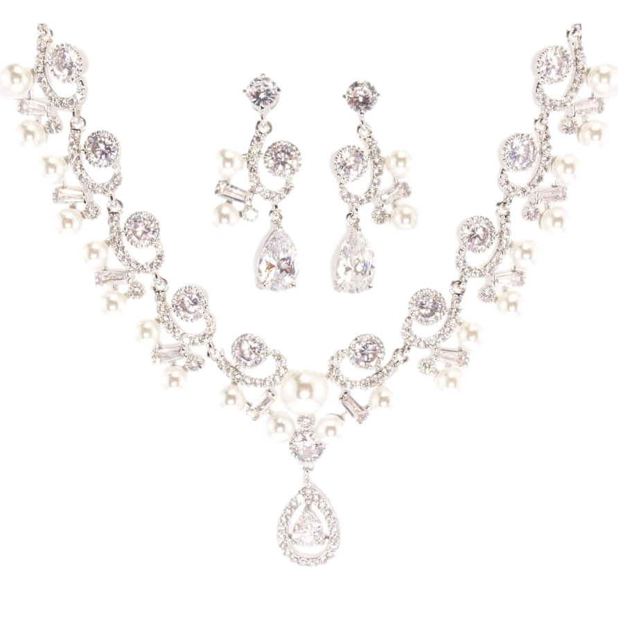 Набор Xuping Родий Серьги Колье Королевская роскошь размер 44,5см х 3-15мм фото №1 Набор Xuping Родий Серьги Колье Королевская роскошь размер 44,5см х 3-15мм фото №1