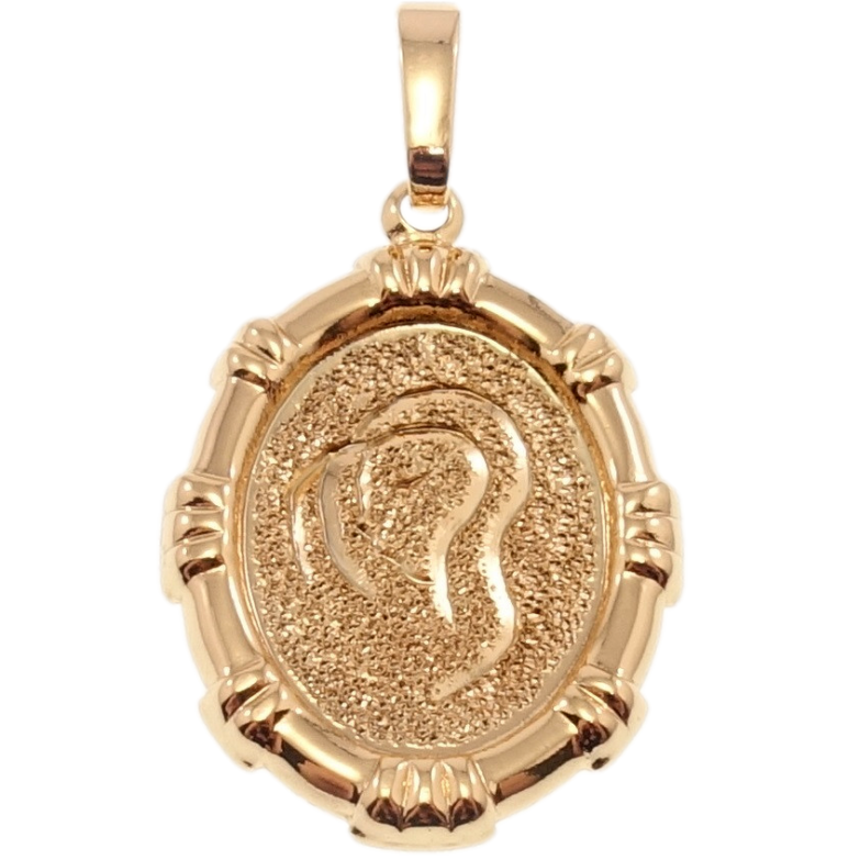 Кулон Xuping Позолота 18 К Овальний Медальйон Знак Зодіаку Діва Шагренью та Алмазкою фото №1