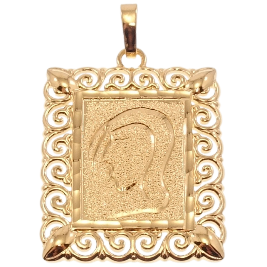 Кулон Xuping Позолота 18 К Прямоугольный Медальон Знак Зодиака Дева Напыление Шагрень Вензельная Оправа фото №1