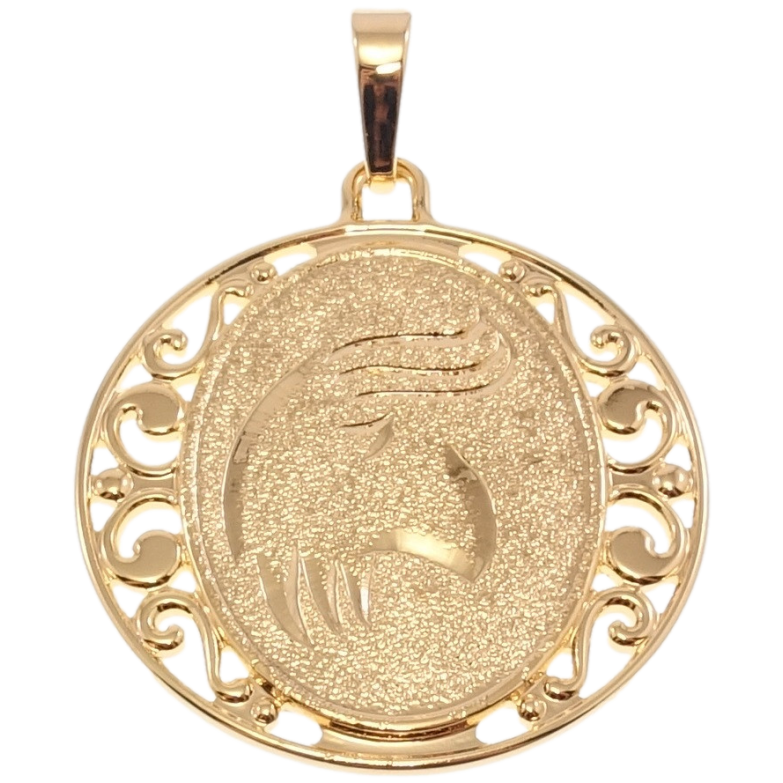 Кулон Xuping Позолота 18 К Знак Зодиака Козерог Декор Шагрень и Вензельный Узор фото №1