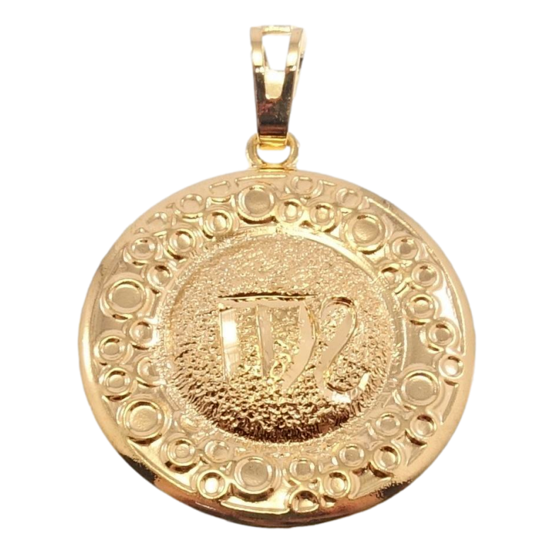 Кулон Xuping Позолота 18 К Знак Зодиака Дева Чеканка Круги фото №1