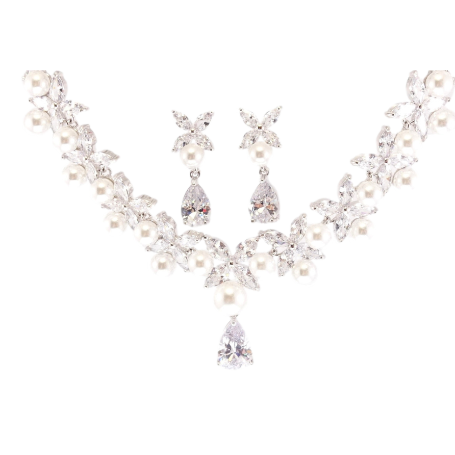 Набір Xuping Родій Сережки Кольє Миловидність розмір 42,5см х 3-15мм фото №1