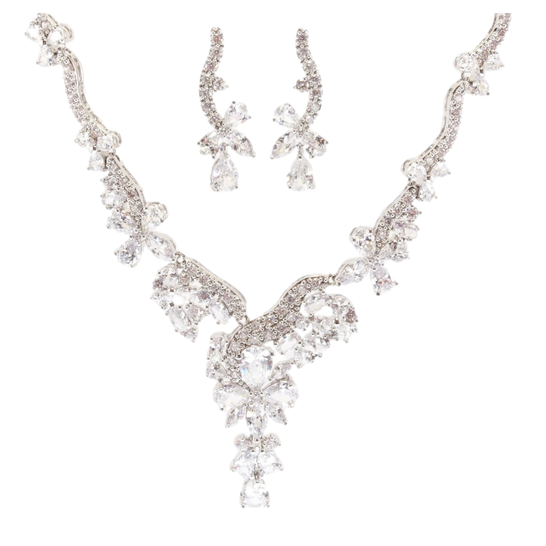 Набір Xuping Родій Сережки Кольє Касандра розмір 45см х 3-8мм фото №1