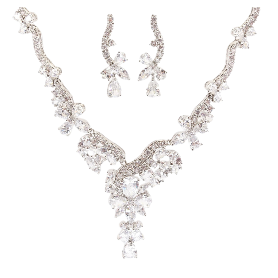 Набір Xuping Родій Сережки Кольє Касандра розмір 45см х 3-8мм фото №1