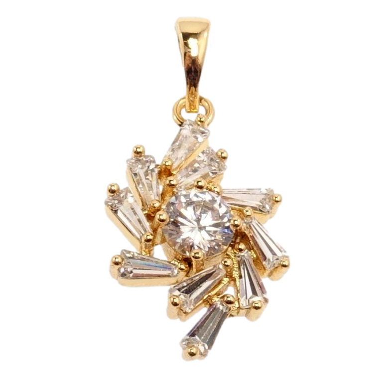 Кулон Xuping Позолота 18 К Фіаніт в обрамленні трапецієподібних кристалів фото №1