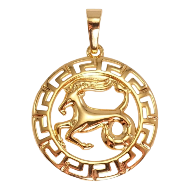Кулон Xuping Позолота 18 К Знак Зодіаку Козеріг з меандровим орнаментом фото №1