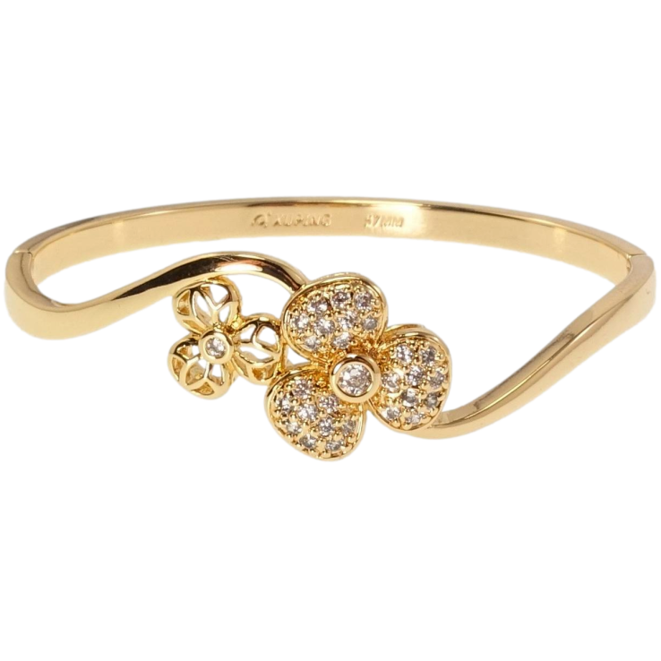 Браслет Xuping Позолота 18K Трилистики з цирконієм ø 5,7см фото №19 Браслет Xuping Позолота 18K Трилистики з цирконієм ø 5,7см фото №19