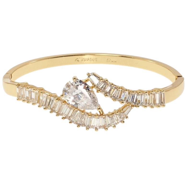 Браслет Xuping Позолота 18K Кристальные объятия ø 6см фото №2 Браслет Xuping Позолота 18K Кристальные объятия ø 6см фото №2