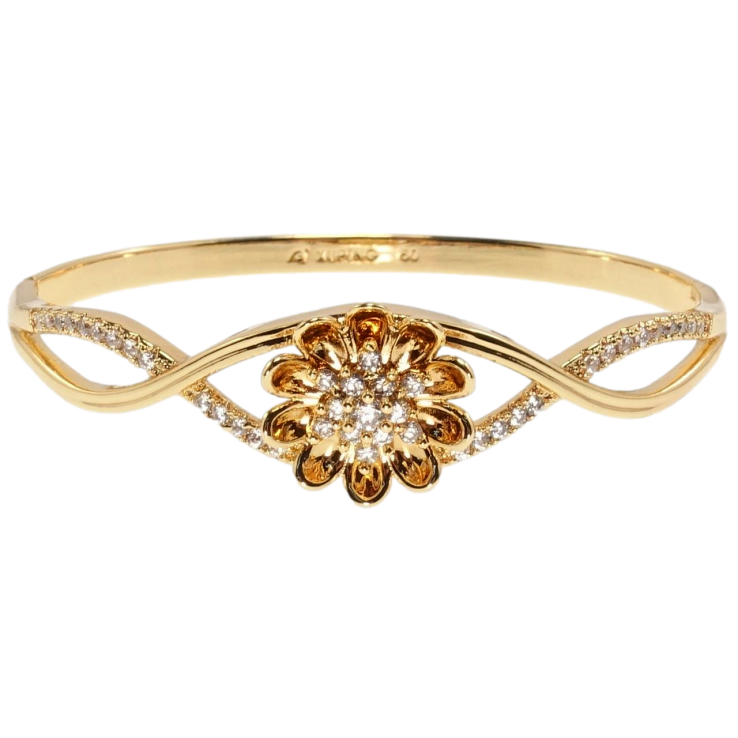 Браслет Xuping Позолота 18K Сплетение линий с цветком ø 6см фото №18