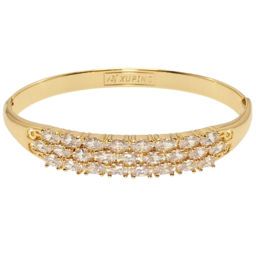 Браслет Xuping Позолота 18K Кристальное очарование ø 6см фото №1 Браслет Xuping Позолота 18K Кристальное очарование ø 6см фото №1