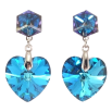 Серьги Xuping цвет Родий с кристаллами Swarovski пусеты "Кубики с кристальными сердечками Capri Blue" фото №2 Серьги Xuping цвет Родий с кристаллами Swarovski пусеты "Кубики с кристальными сердечками Capri Blue" фото №2