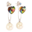 Сережки Xuping колір Родій з кристалами Swarovski пусети-джекети Сердечка Vitrail Medium з перлинами фото №2 Сережки Xuping колір Родій з кристалами Swarovski пусети-джекети Сердечка Vitrail Medium з перлинами фото №2