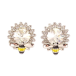 Сережки Xuping колір Родій з кристалами Swarovski пусети "Квіточки з кристалом Clear та бджолою" фото №2