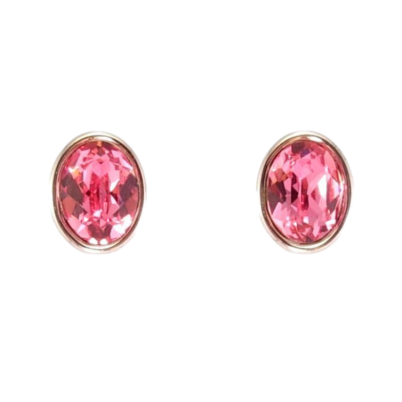 Серьги Xuping цвет Родий с кристаллами Swarovski пусеты Овальные кристаллы Rose фото №1