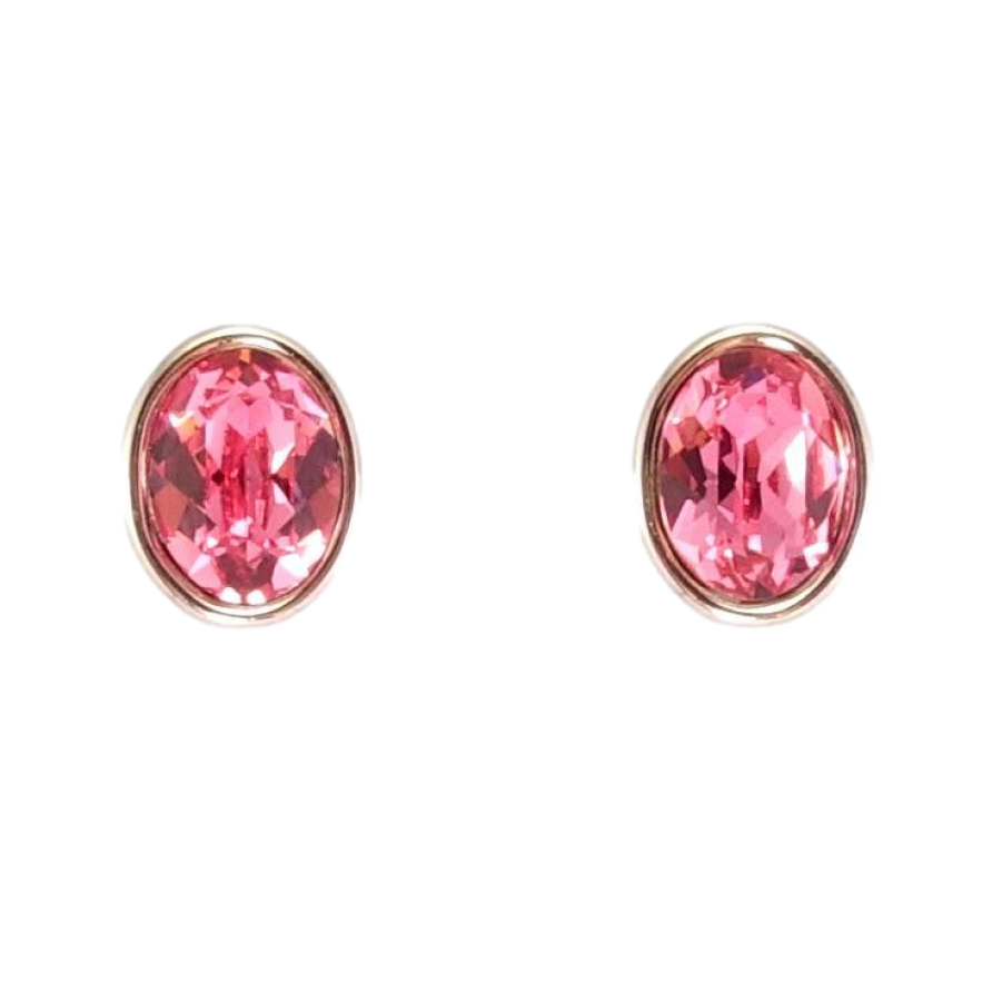 Серьги Xuping цвет Родий с кристаллами Swarovski пусеты Овальные кристаллы Rose фото №1