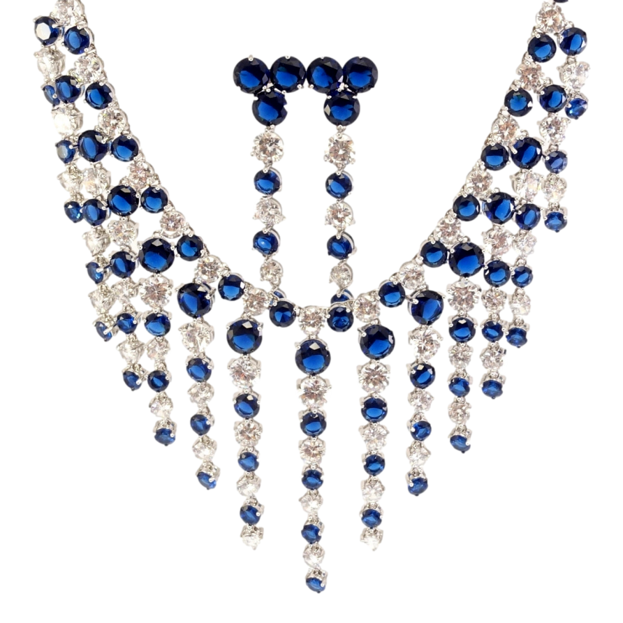 Набір Xuping Родій Сережки Кольє Кристальний шик розмір 42см х 7мм фото №1