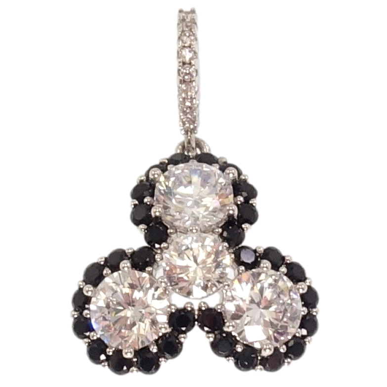 Кулон Xuping Родій Кристальний трилисник фото №1