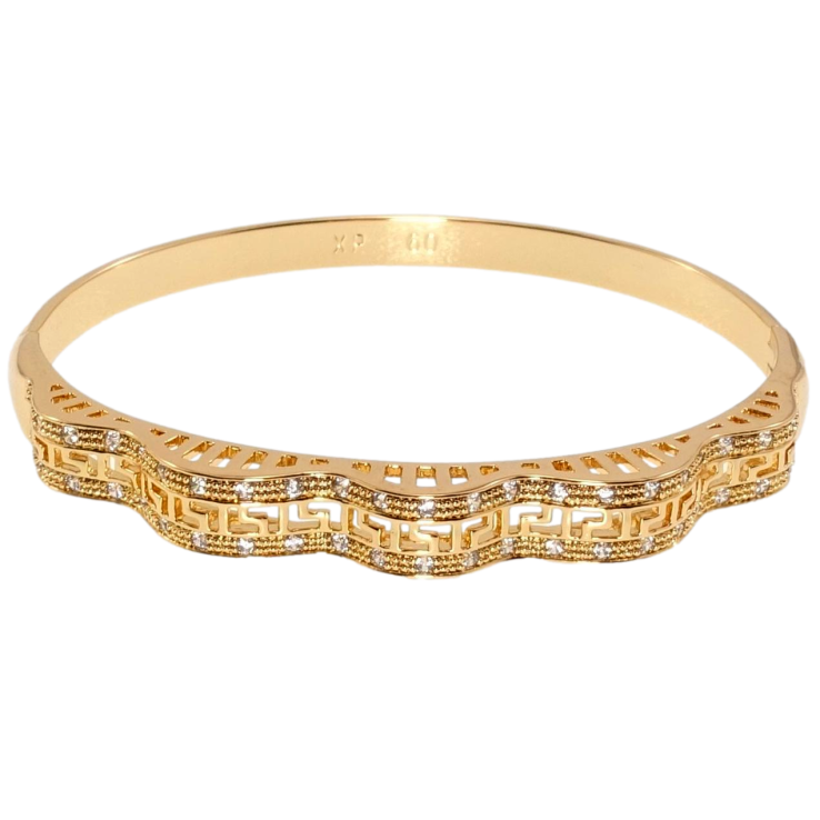 Браслет Xuping Позолота 18K Волнистая меандровая линия с вставками циркония ø 5,7см фото №16 Браслет Xuping Позолота 18K Волнистая меандровая линия с вставками циркония ø 5,7см фото №16