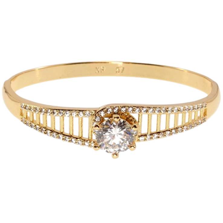 Браслет Xuping Позолота 18K Гратові орнаменти з доріжками цирконію і вставкою кристал ø 5,7см фото №19 Браслет Xuping Позолота 18K Гратові орнаменти з доріжками цирконію і вставкою кристал ø 5,7см фото №19