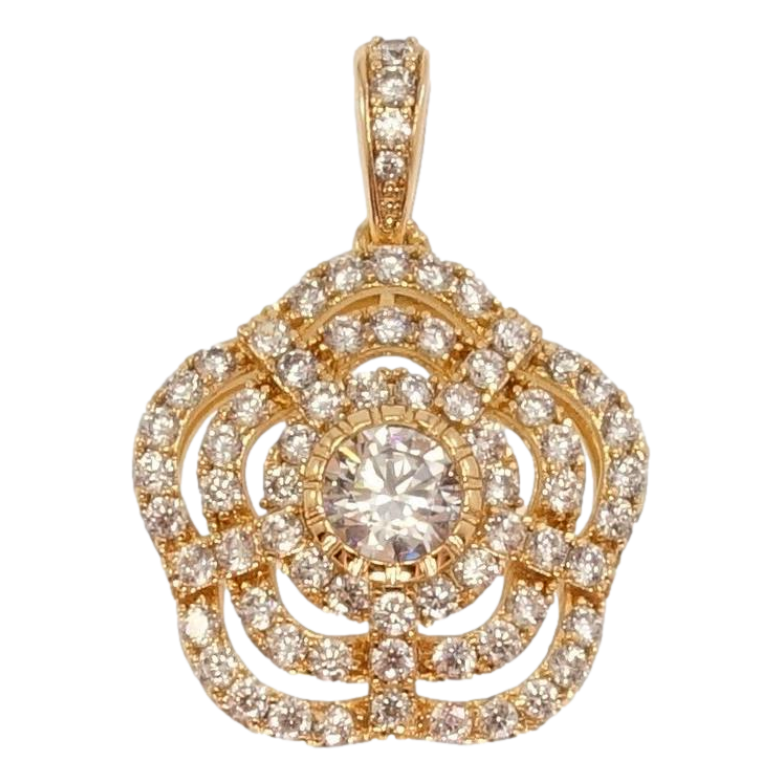 Кулон Xuping Позолота 18K Розкішна квітка з цирконієм фото №4