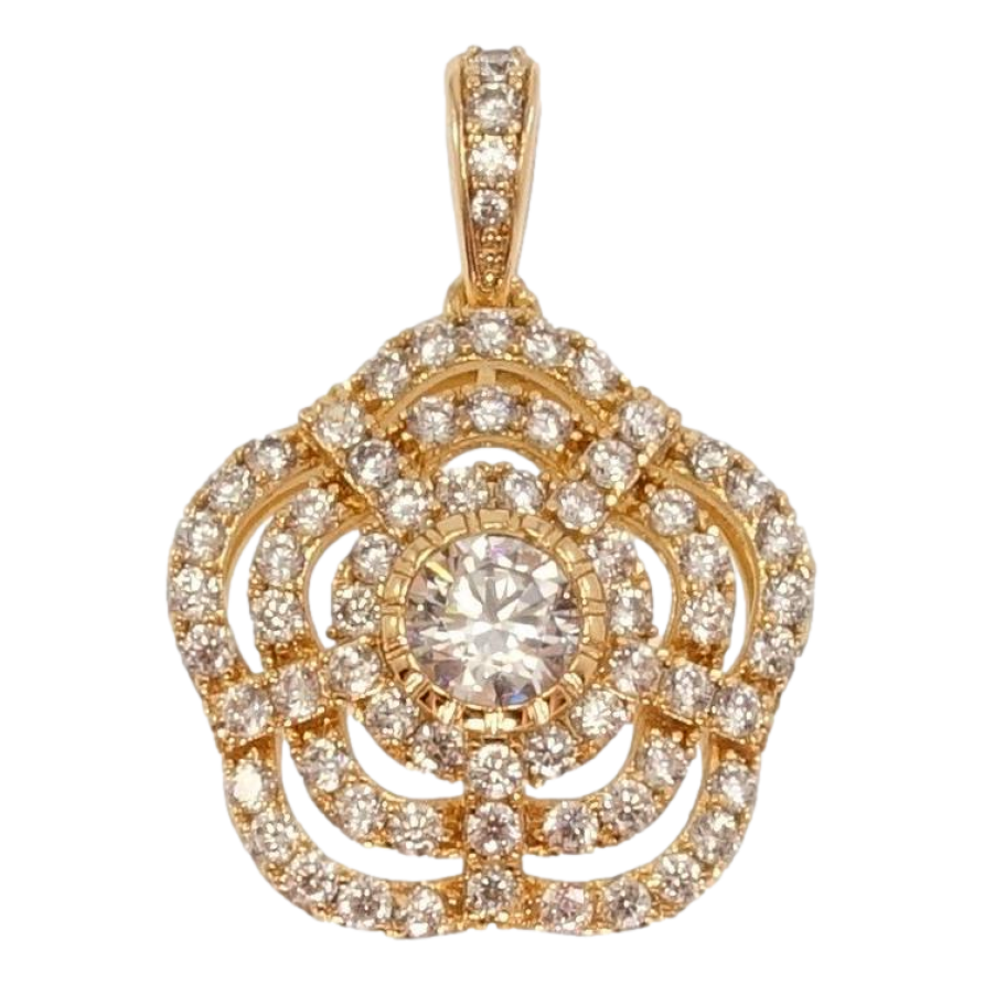 Кулон Xuping Позолота 18K Розкішна квітка з цирконієм фото №1