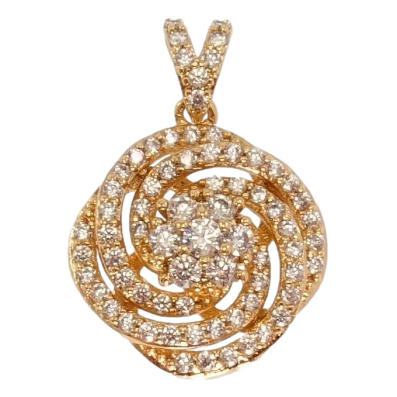 Кулон Xuping Позолота 18K Спіральний візерунок з квіточкою та інкрустація цирконій фото №1 Кулон Xuping Позолота 18K Спіральний візерунок з квіточкою та інкрустація цирконій фото №1