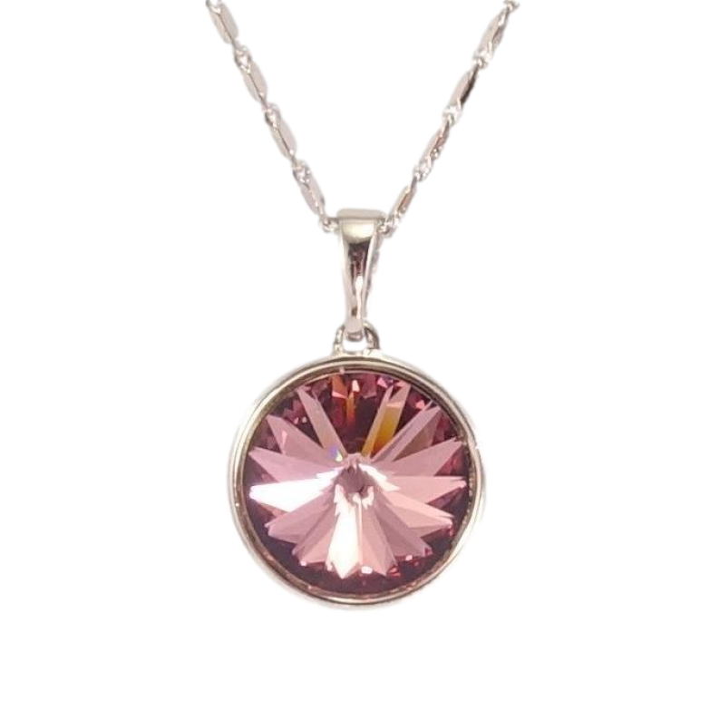 Кулон Xuping цвет Родий с кр-ми Swarovski на цепочке Кристалл Amethyst длина 39-44см х 2мм фото №1