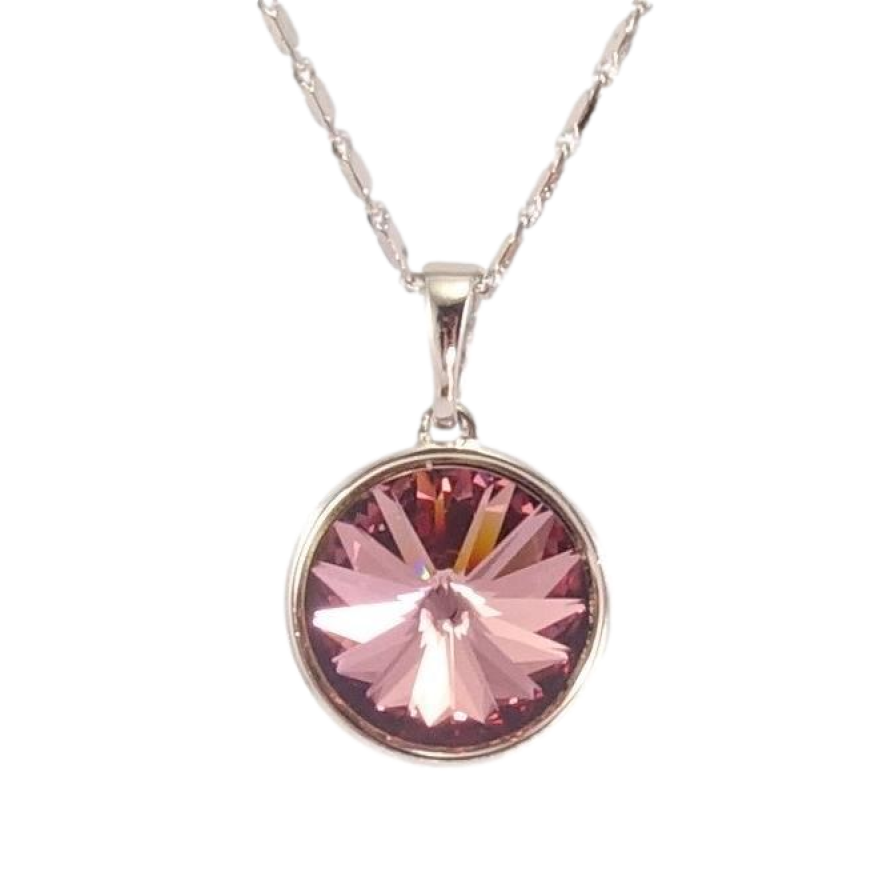 Кулон Xuping цвет Родий с кр-ми Swarovski на цепочке Кристалл Amethyst длина 39-44см х 2мм фото №1