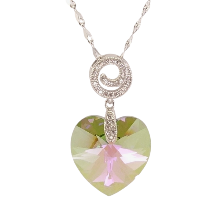 Кулон Xuping колір Родій з кр-ми Swarovski на ланцюжку Кристальне серце Vitrail Light довжина 39-44см х 2мм фото №20