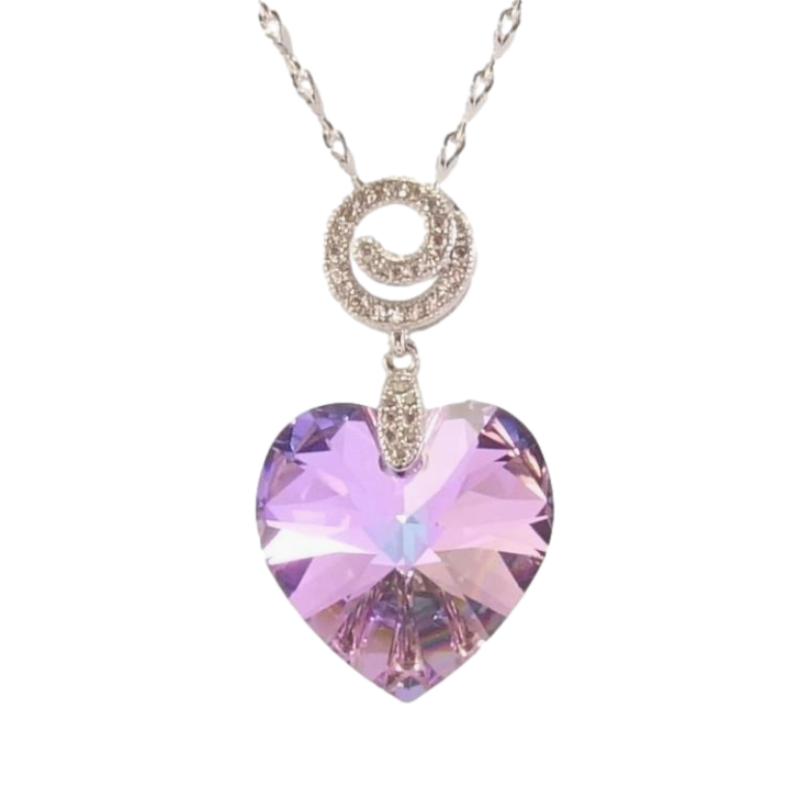 Кулон Xuping колір Родій з кр-ми Swarovski на ланцюжку Кристальне серце Paradise Shine довжина 39-44см х 2мм фото №22