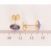 Серьги Xuping цвет 18K с кристаллами Swarovski пусеты Кристалл Tanzanite в ободковой оправе ø 10мм фото №3