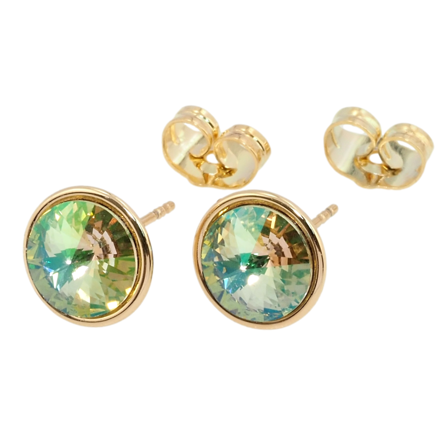 Серьги Xuping цвет 18K с кристаллами Swarovski пусеты Кристалл Tabac в ободковой оправе ø 10мм фото №1 Серьги Xuping цвет 18K с кристаллами Swarovski пусеты Кристалл Tabac в ободковой оправе ø 10мм фото №1