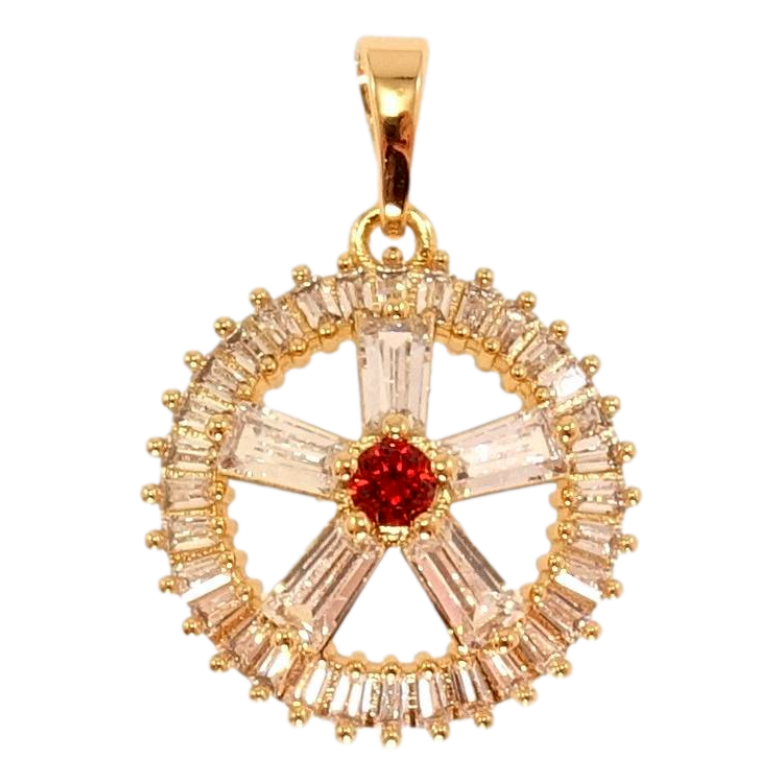Кулон Xuping Позолота 18K Круглая кристальная подвеска с цирконием и красным фианитом фото №1 Кулон Xuping Позолота 18K Круглая кристальная подвеска с цирконием и красным фианитом фото №1