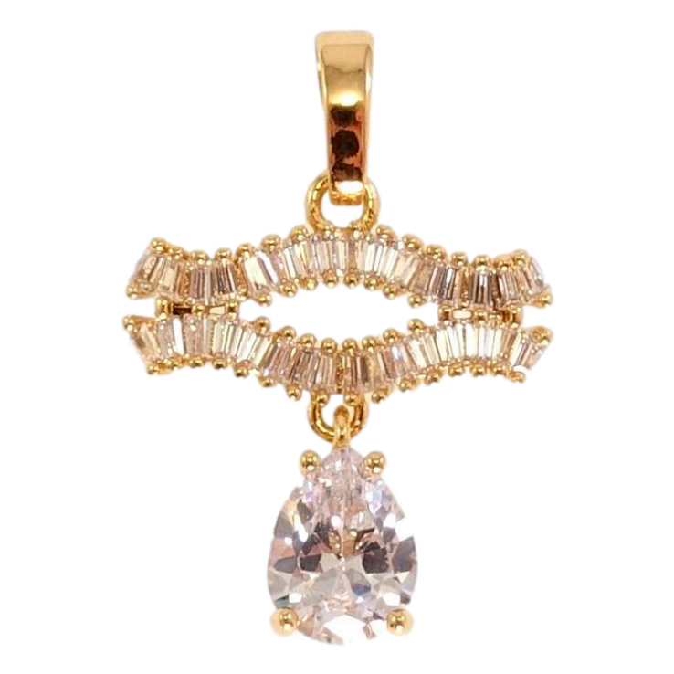 Кулон Xuping Позолота 18K Декоративна підвіска з цирконієм та кристальною крапелькою фото №25