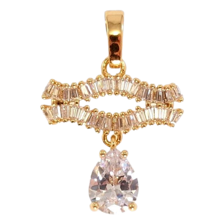 Кулон Xuping Позолота 18K Декоративна підвіска з цирконієм та кристальною крапелькою фото №1