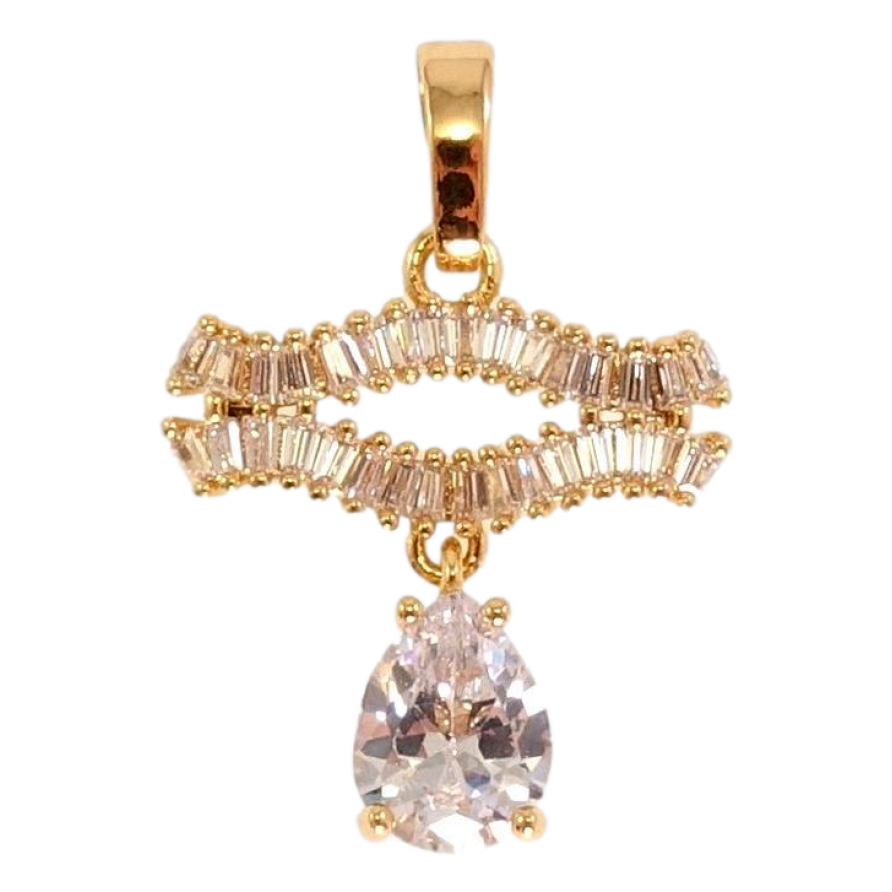 Кулон Xuping Позолота 18K Декоративна підвіска з цирконієм та кристальною крапелькою фото №1