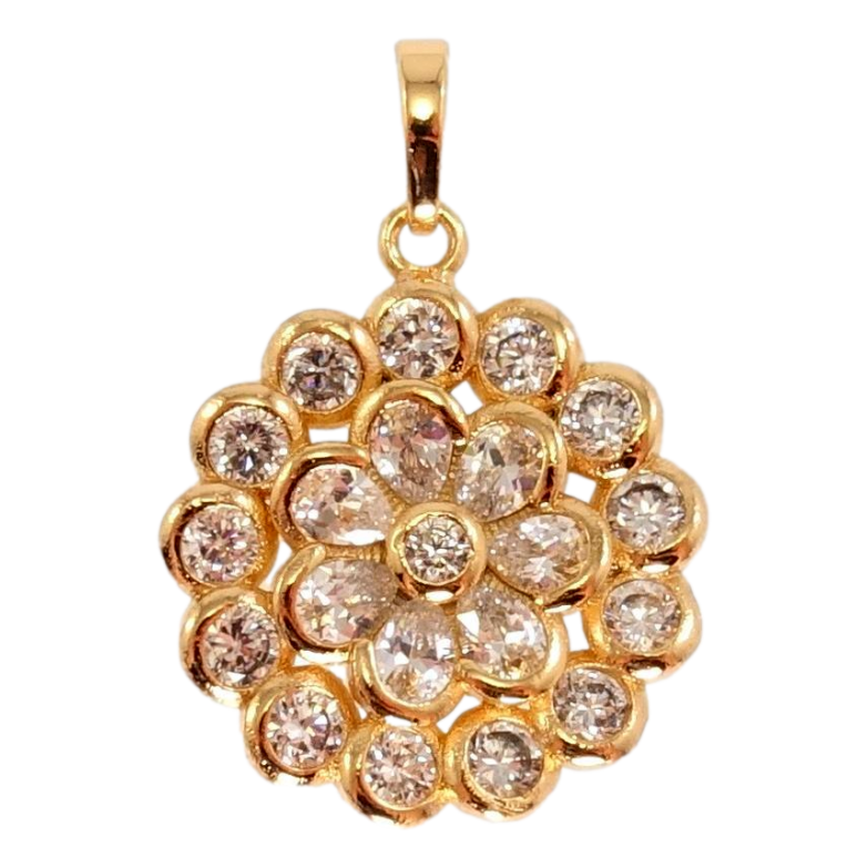 Кулон Xuping Позолота 18K Пишна кристальна квітка фото №1