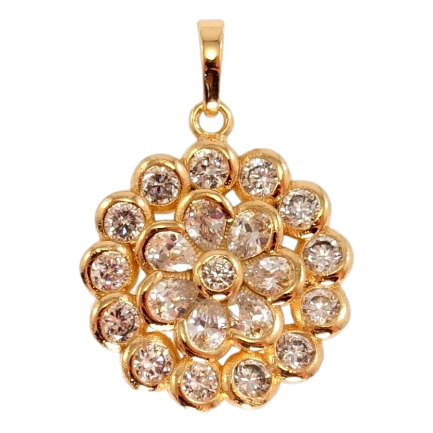 Кулон Xuping Позолота 18K Пишна кристальна квітка фото №1